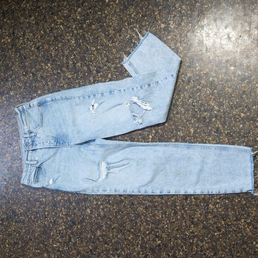 Button Fly Old Navy Light Wash Blue Ripped Jeans
